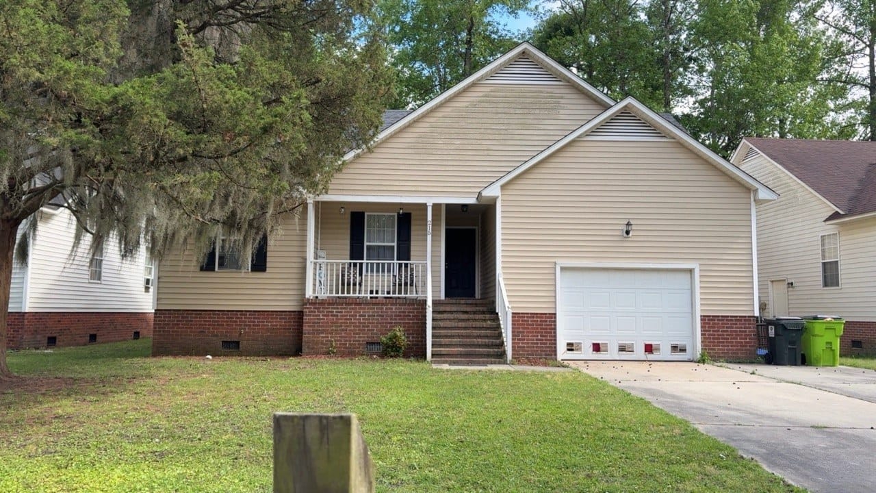 Standard builder-grade home exterior refresh before