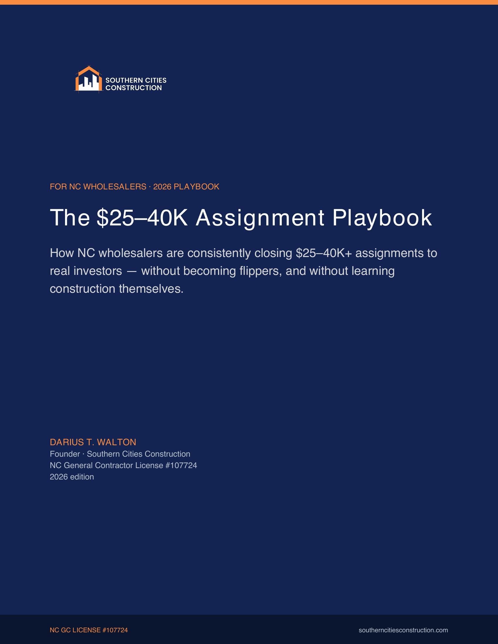 The $25-40K Assignment Playbook PDF cover